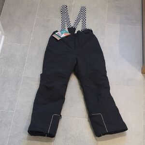 NWT Black Kids Snow Pants with Suspenders